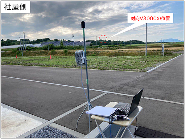 設置写真：60GHz帯無線LANブリッジV3000 フィールドテスト